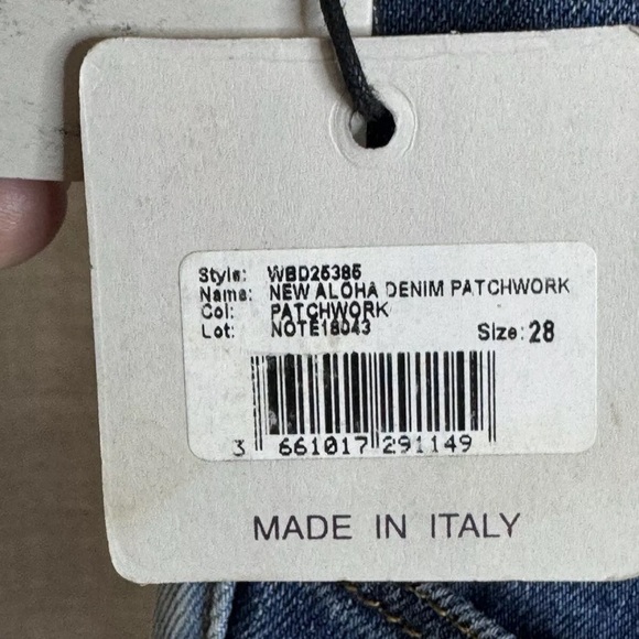 NWT Atelier Notify Paris Made In Italy Patch Work Jeans Sz 28 $295 - Picture 4 of 7